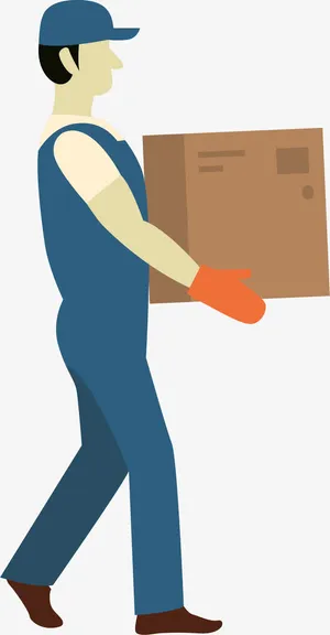 卡通送货的快递员免抠