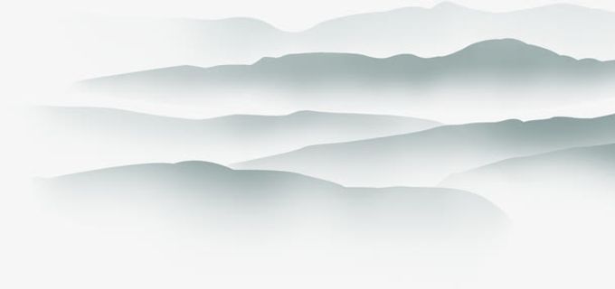 黑色水墨山水风景免抠