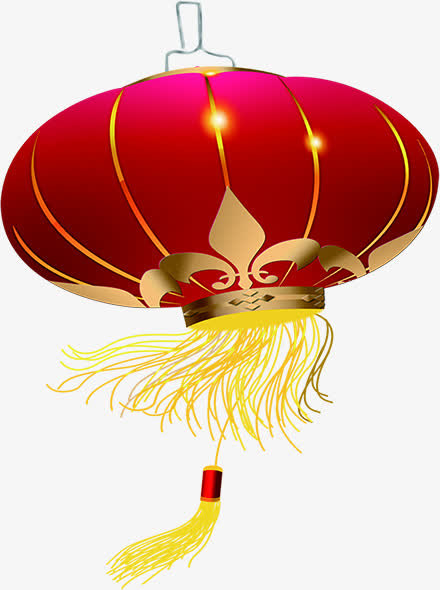 手绘元旦晚会红色灯笼装饰免抠