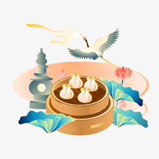 国潮美食杭州小吃免抠