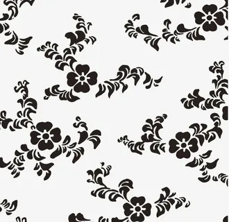 黑色花朵花纹免抠