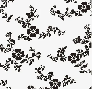 黑色花朵花纹免抠