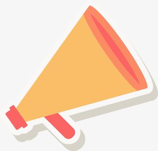 黄色立体喇叭贴纸免抠