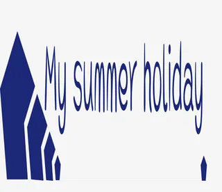 手绘蓝色五角标题框设计高清版免抠