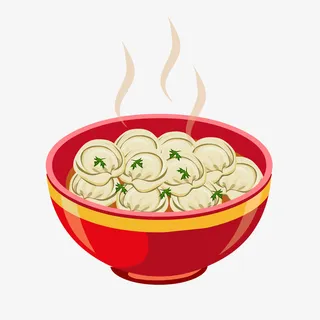 手绘冬天美食热馄饨免抠 手绘冬天美食热馄饨免抠