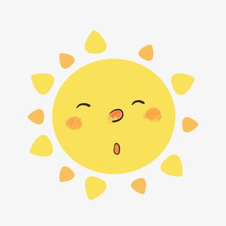 可爱卡通眯眼太阳免抠