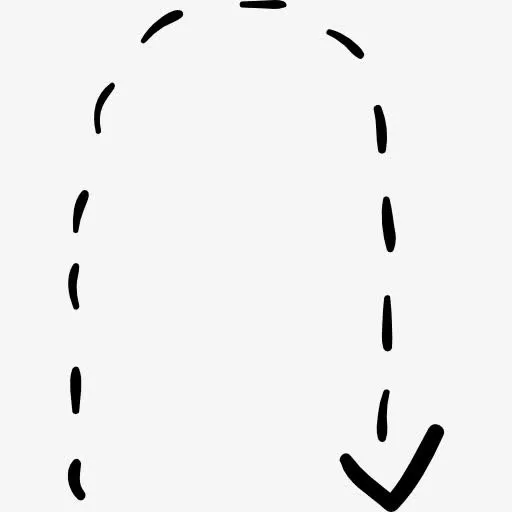 弯曲向下的箭头图标免抠