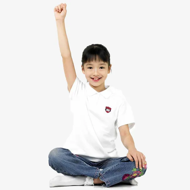 儿童坐姿 举手免抠