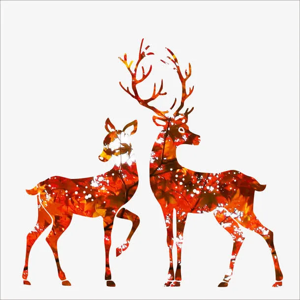 秋分麋鹿免抠