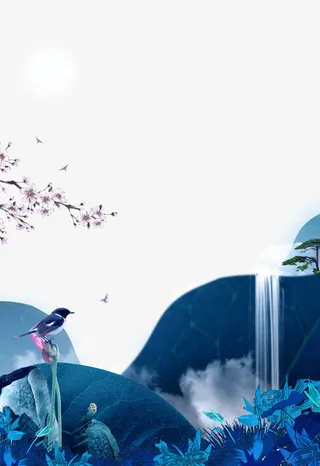 花鸟山水风景免抠