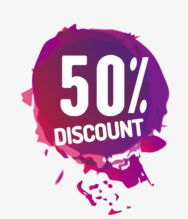 50%促销标签免抠