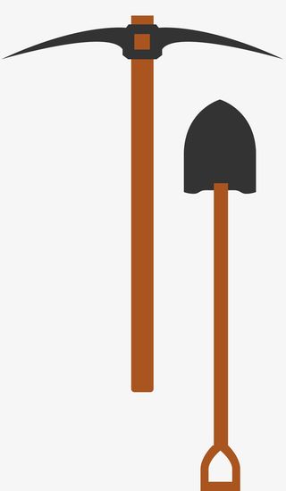 工具铲子锄头矢量挖矿免抠