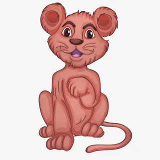 矢量卡通红色老虎幼崽免抠