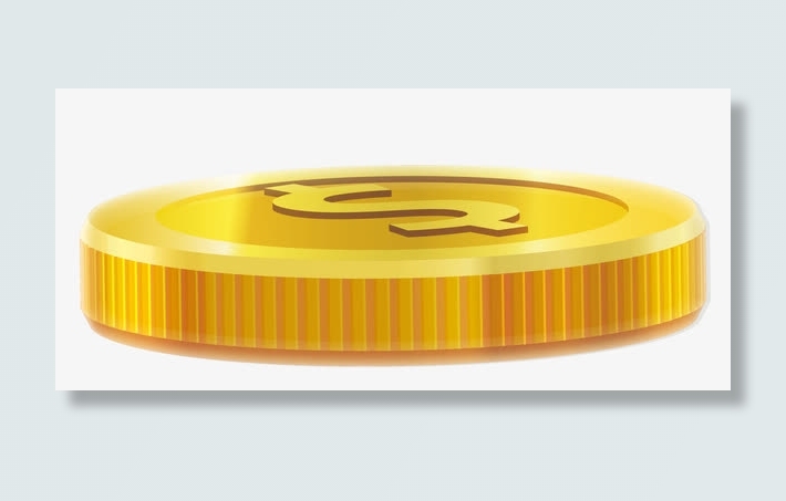 漂浮的金币散落的金币免抠