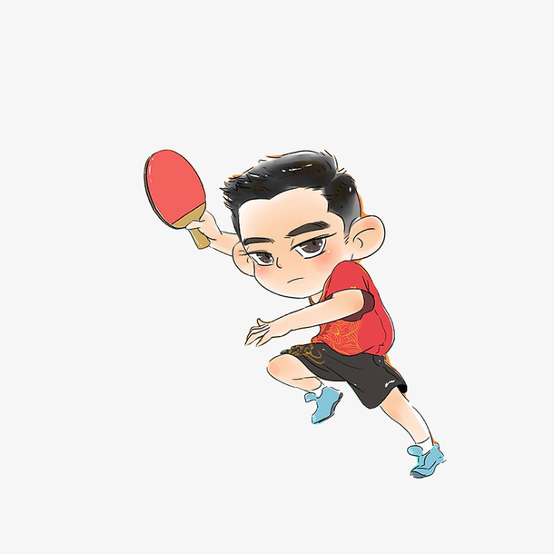 卡通中国男乒乓选手素材免抠