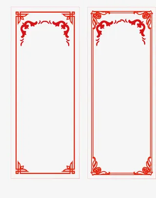 红色新年边框免抠