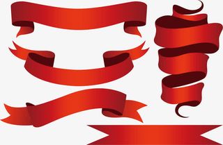 美丽红丝带矢量免抠