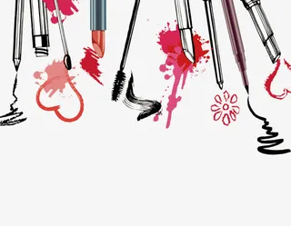 女士手绘化妆品免抠