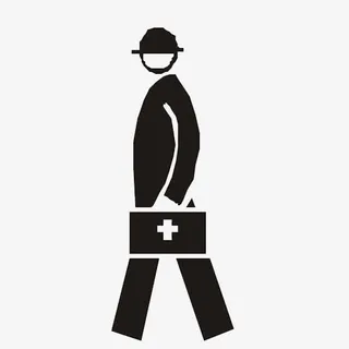 走路的医生剪影免抠