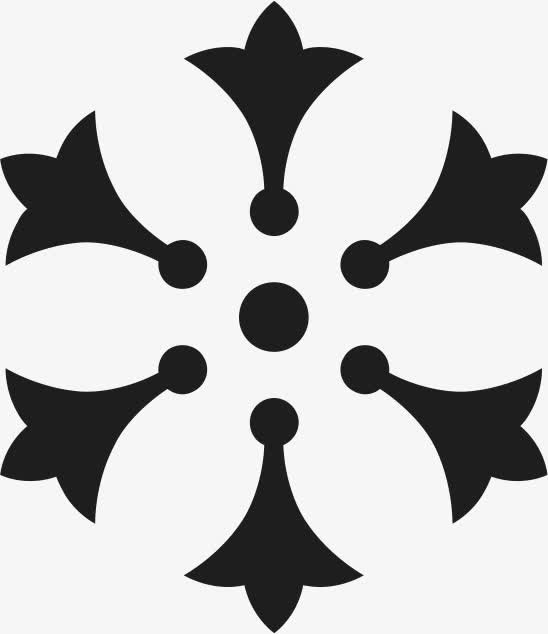 角花底纹花型对称平面图形免抠