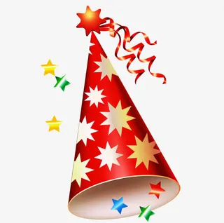 圣诞节日卡通星星设计丝带礼帽免抠