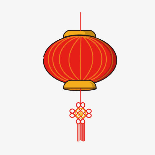 红色圆弧灯笼元素免抠