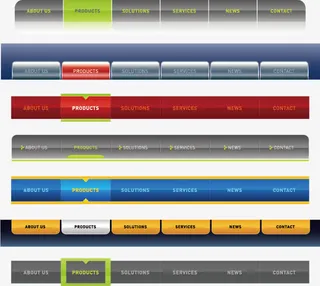 矢量彩色导航条免抠