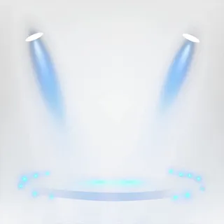 蓝色聚光灯下的舞台矢量免抠