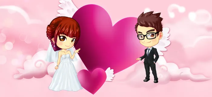 520告白日粉色爱心云层卡通背景高清