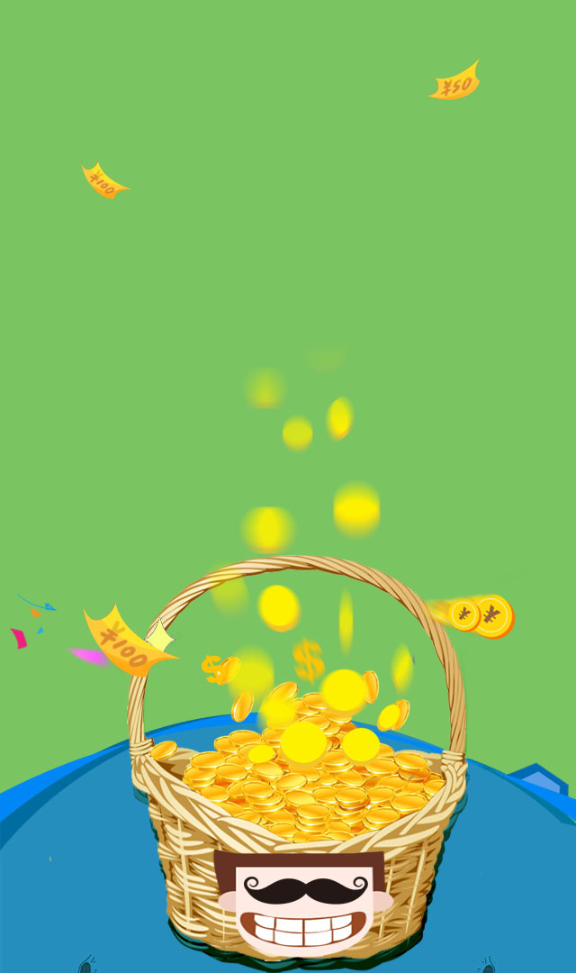 绿色金币H5背景高清