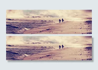 海边散步背景高清