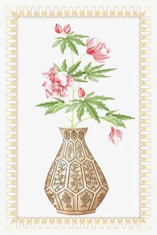 一幅素雅鲜花图免抠