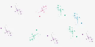 浪漫彩色喷溅元素免抠