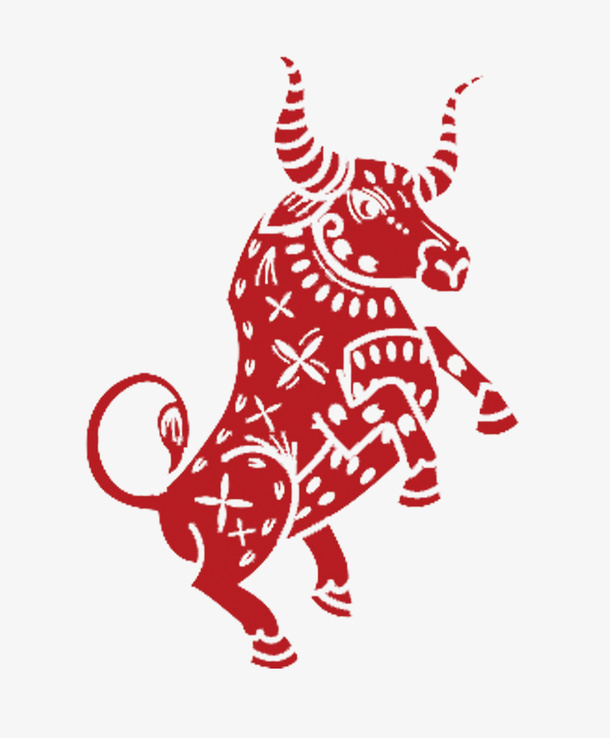 年有关于牛的剪纸免抠