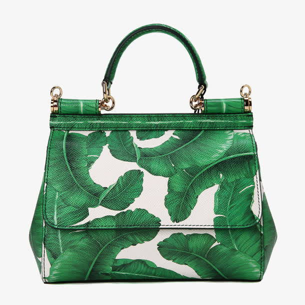 Dolce&Gabbana绿叶手提包免抠
