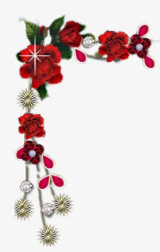 左边角修饰玫瑰免抠