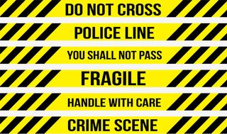 注意小心区域警戒线免抠