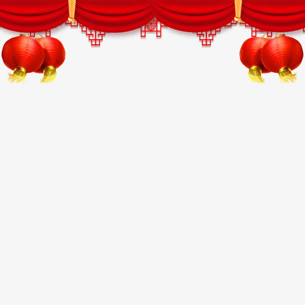 帷幕和灯笼免抠