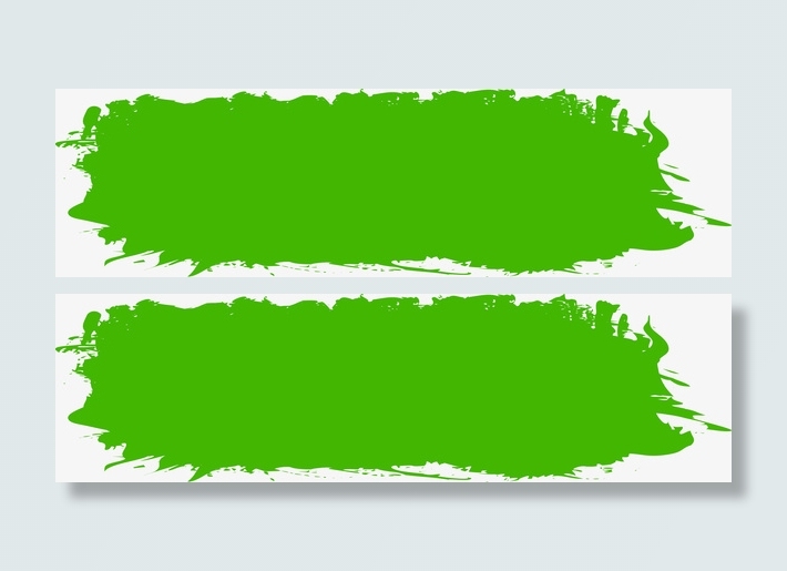 绿色不规则笔刷素材图免抠