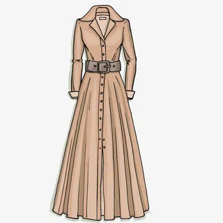 长款女士修身外套免抠