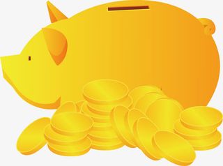 矢量金色小猪免抠