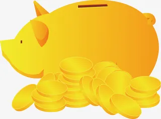 矢量金色小猪免抠