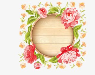 春天夏天精美唯美牡丹花花卉花环免抠