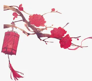 中国风梅花灯笼免抠