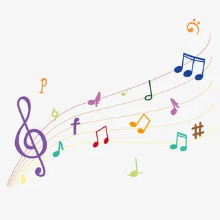 渐变色五线谱彩色音符矢量免抠素材免抠 渐变色五线谱彩色音符矢量免抠素材免抠