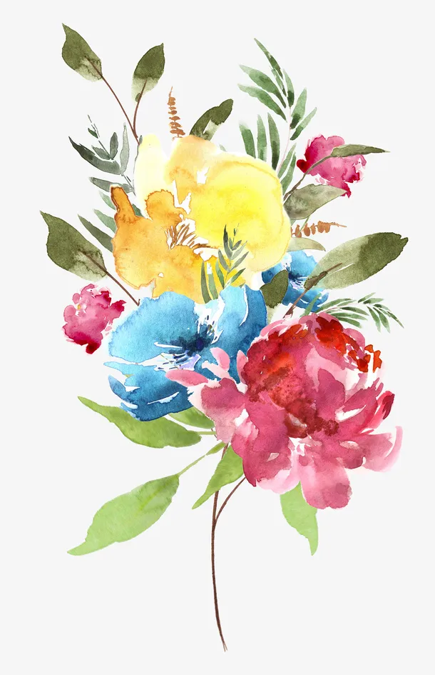 水彩鲜花免抠