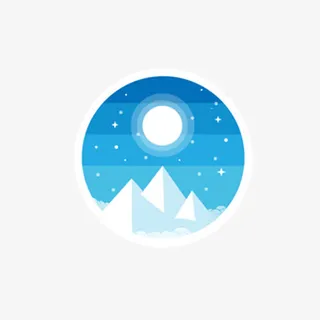 蓝色的冰天雪地免抠