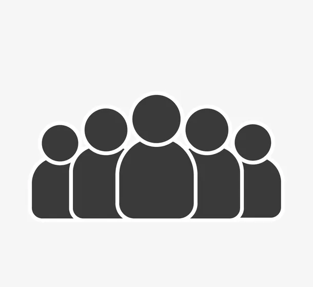 团队黑白群体人物图标免抠