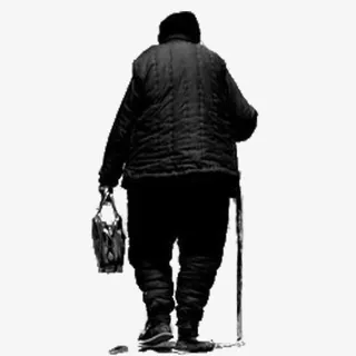 老年人孤独的背影免抠