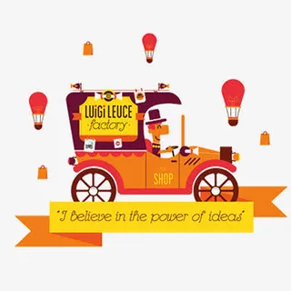 彩色节庆氛围汽车免抠